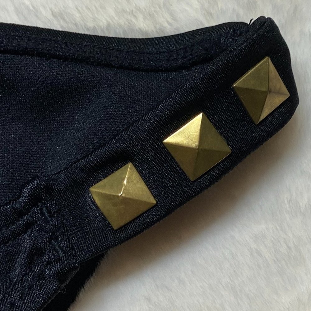 NWOT 🏖 Bandeau Bikini Black w/Bronze Accents - Picture 8 of 14